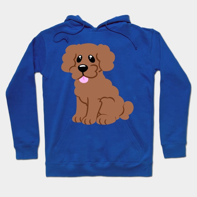 Simple Red Poodle - Blue Hoodie by leashonlife